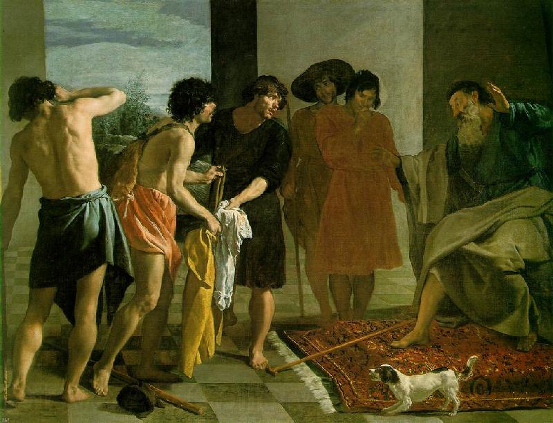 VELAZQUEZ, Diego Rodriguez de Silva y Joseph's Bloody Coat Brought to Jacob sey Spain oil painting art